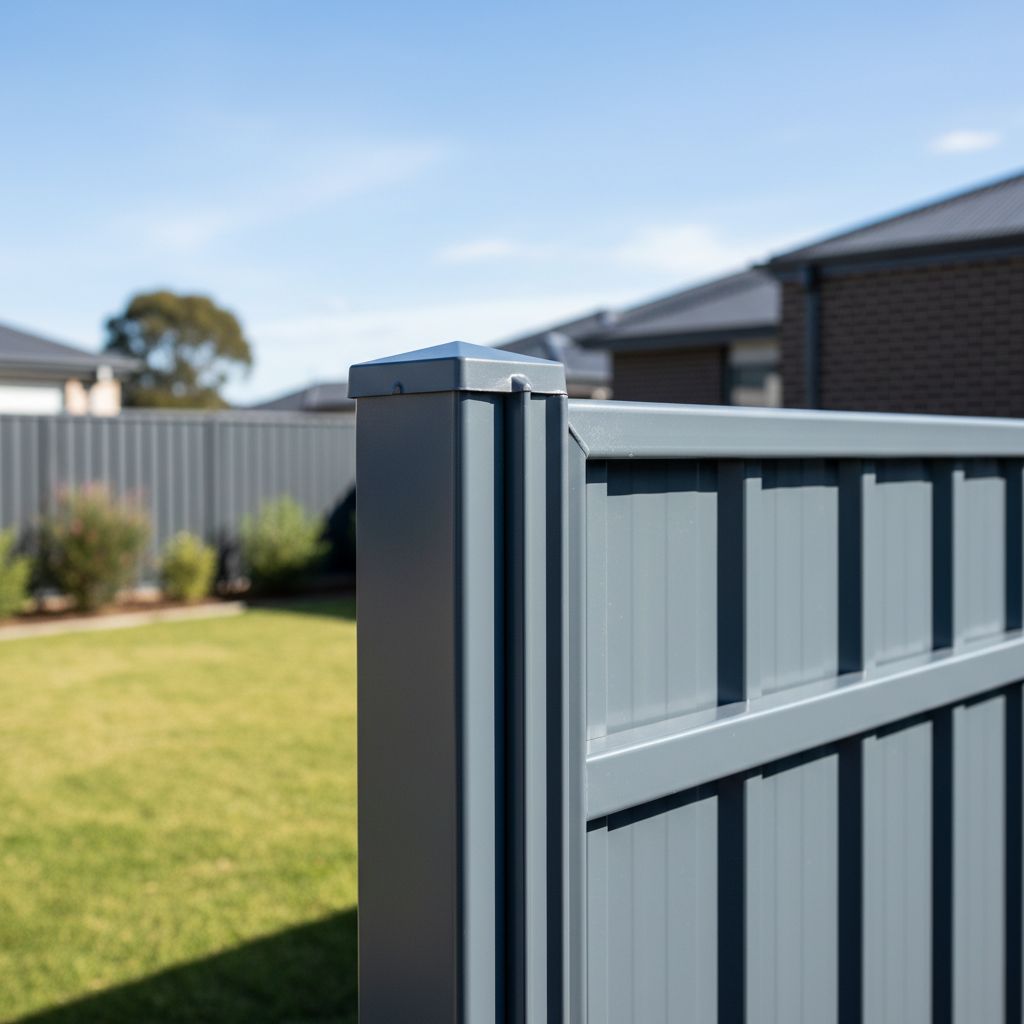 Colorbond post-cap and panel join close-up